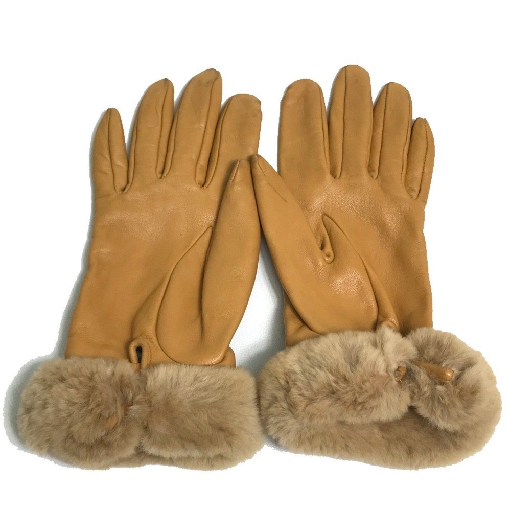 HERMES Cream Leather Love Gloves - Picture 2 of 11